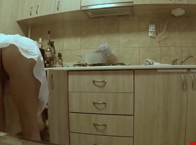 Hidden cam sneaking on my hot teen stepsister in the kitchen