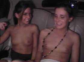 Barely 18 getting naked and spreading assholes in limo after homecoming